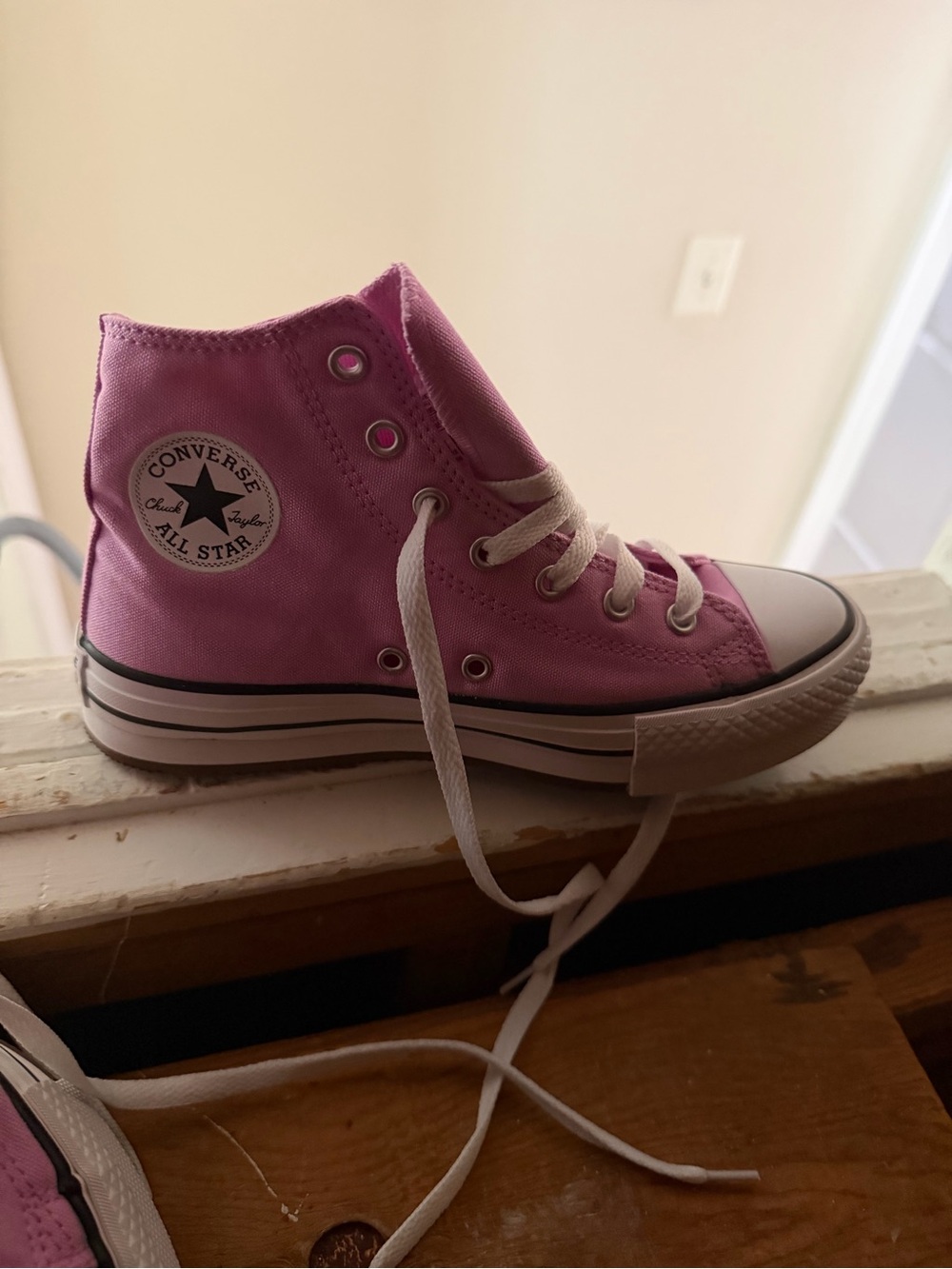 Converse Kids High Top Sneakers - Light Pink Canvas